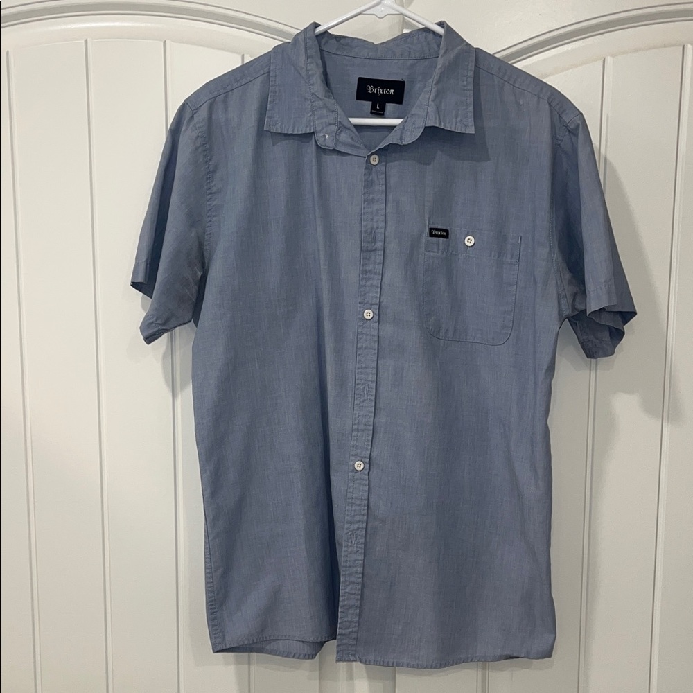 Brixton Men's Sky Blue Casual Button Down Shirt